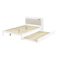 AUSZIEHBETT 120/200 cm DE-32715 mit Ladestation Weiß - Weiß, Holz (120/200cm) - ComfortXL