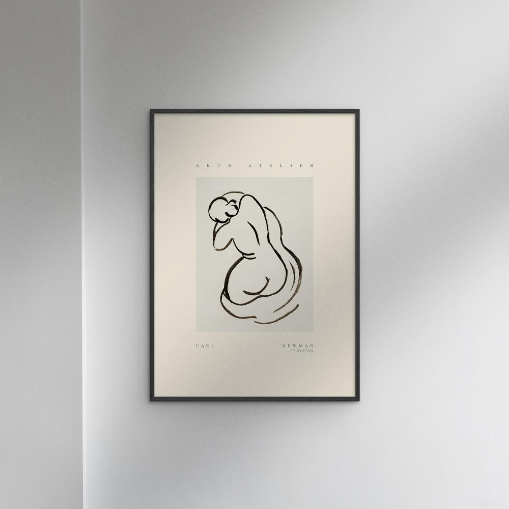 POSTER mit Rahmen Arch Atelier - Carl Newman 03 - Schwarz/Naturfarben, Holz/Papier (30/40cm) - Poster&Frame