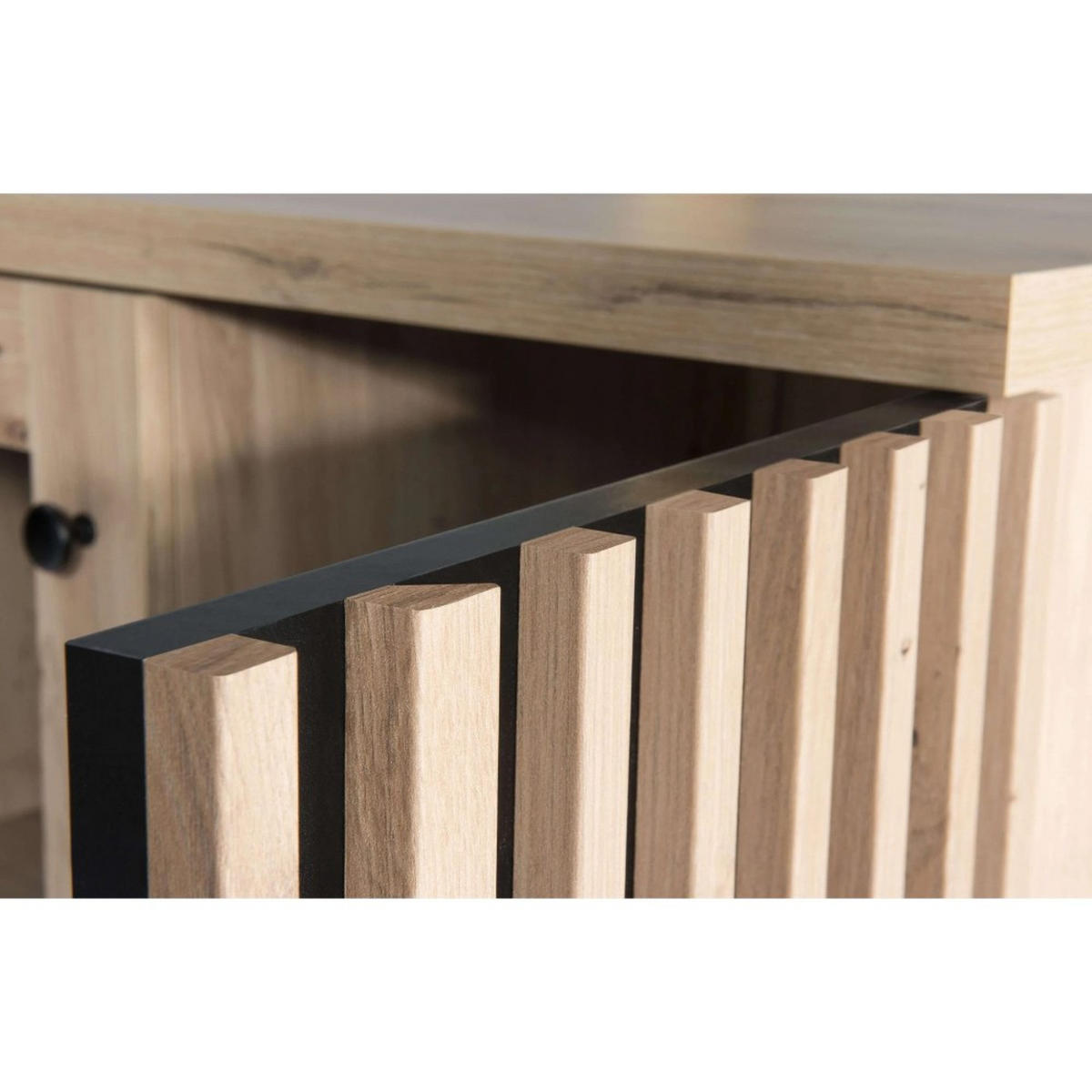 ECKKOMMODE Caya mit zwei Türen, Eiche Artisan, 123 cm - Eiche Artisan, Holzwerkstoff (123/85/82cm) - Beautysofa