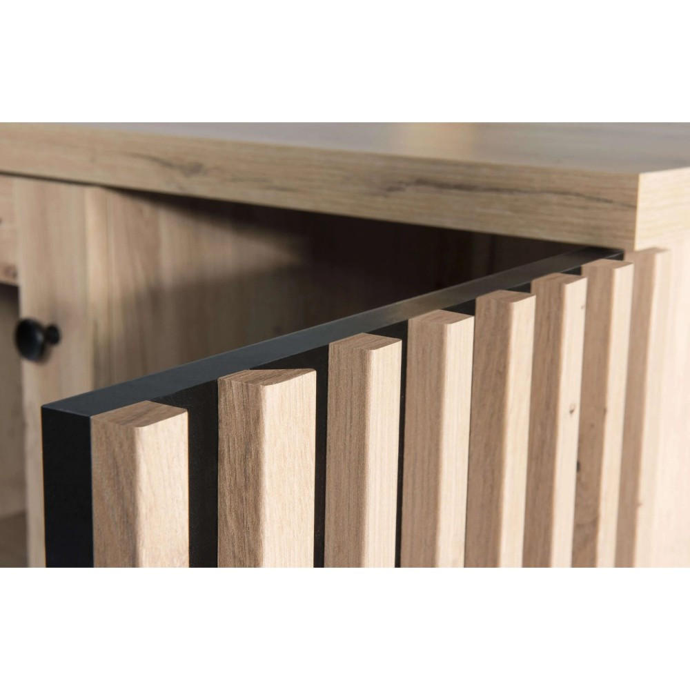 Thumbnail - Beautysofa Lowboard, Eiche Artisan, Holzwerkstoff, 2 Schubladen, 161x53x41 cm, Wohnzimmer, Wohnwände, Lowboards, Lowboar...