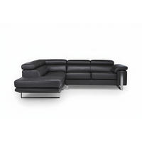 SOFA ohne Schlafmöglichkeit - 5 Personen - Leder - Schwarz - Schwarz, Leder (253/87/213cm) - Vente-Unique