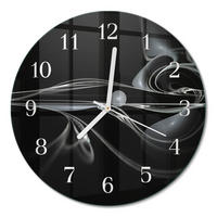 WANDUHR fi30 cm - Abstraktion - Schwarz, Glas (30/30/0.4cm) - TULUP