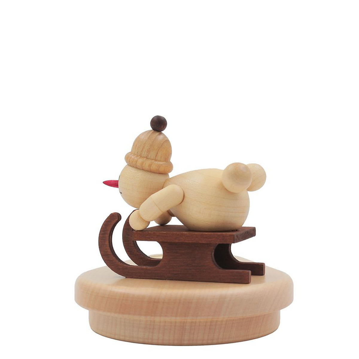 HOLZFIGUR Schneemann Rennschlittenfahrer mit Teelicht 13/10 cm - Multicolor, Holz (13/13/0.1cm)