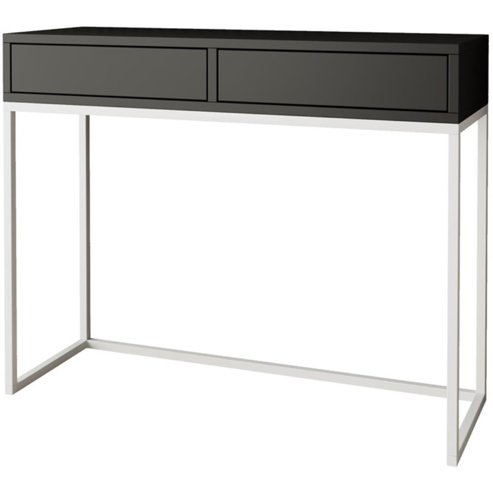 KONSOLENTISCH Lango 100/85/35 schwarz mit weißen Matellbeinen - Schwarz/Weiß, Holzwerkstoff/Metall (35/100/85cm) - Beautysofa