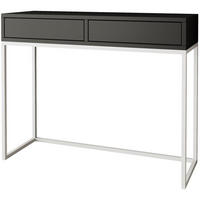 KONSOLENTISCH Lango 100/85/35 schwarz mit weißen Matellbeinen - Schwarz/Weiß, Holzwerkstoff/Metall (35/100/85cm) - Beautysofa