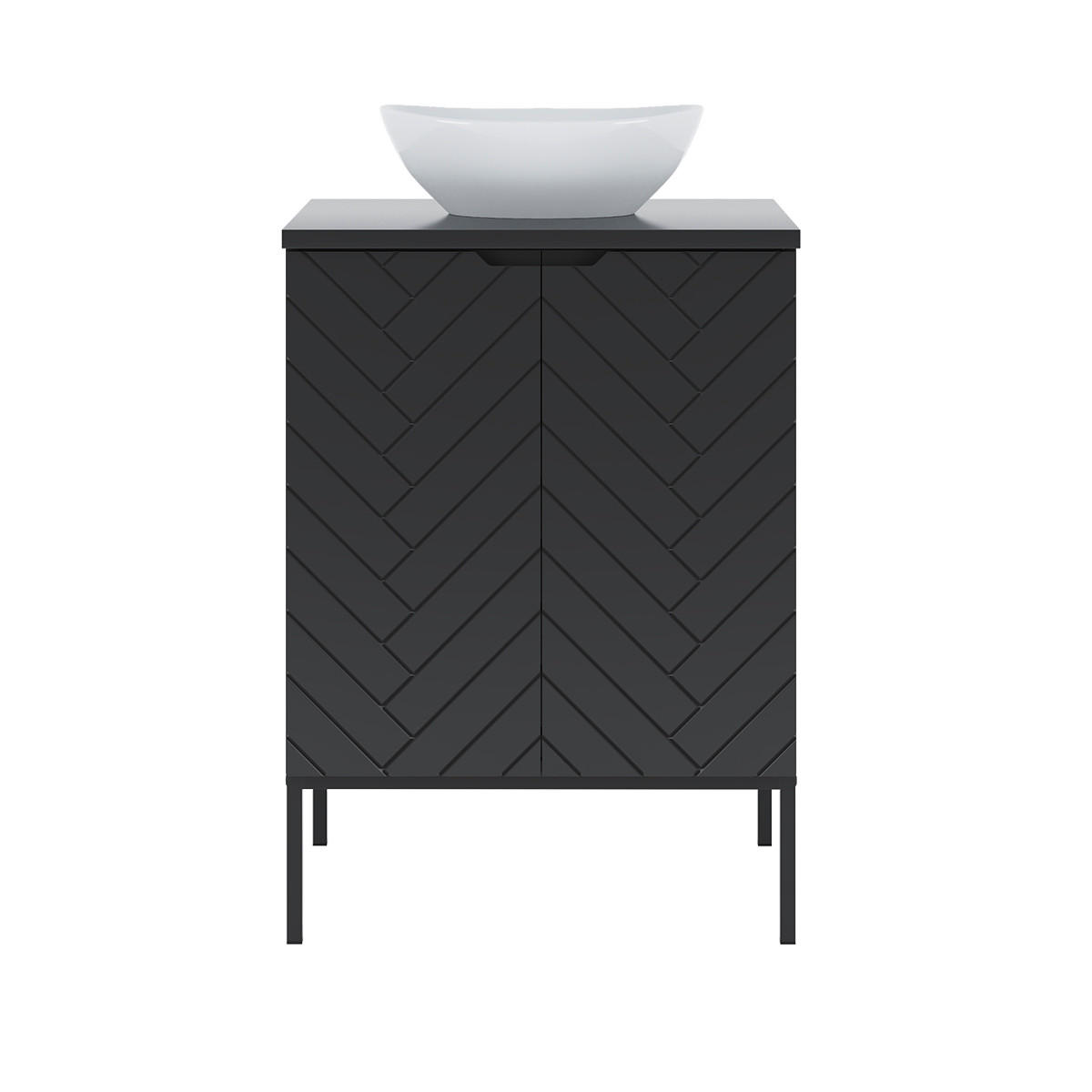 WASCHTISCH 60.6cm Daria Schwarz - Schwarz, Holzwerkstoff (60.6/84.2/45.8cm) - Petits-meubles