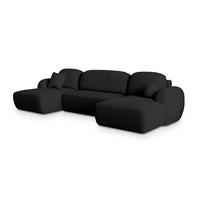 ROHOVÁ SEDAČKA SAVONA černá - černá, dřevo/textil (320/148cm) - MASSENO