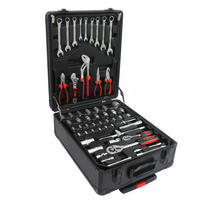 WERKZEUGSET 899 TEILE, rollender Wagen mit 4 Schubladen, Schwarz - Schwarz, Kunststoff (20/51/36.5cm) - Novahome