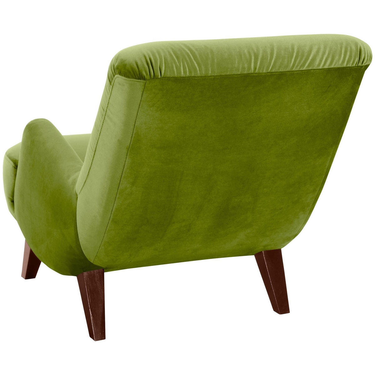 SESSEL Kajsa 71x80x101 Bezug Samtvelours Buche nussbaum/oliv - Nussbaumfarben/Olivgrün, Kunststoff (101/80/71cm) - 58aufmkessel
