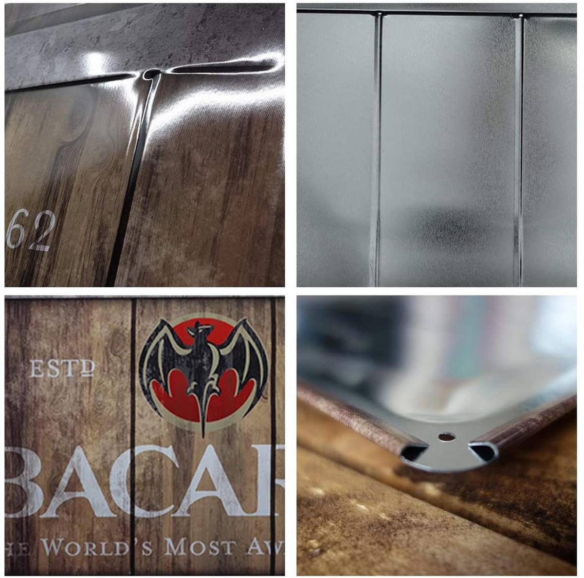 BLECHSCHILD 30/40 cm Bacardi Wood Barrel Logo - Multicolor, Metall (40/30/0.2cm) - Nostalgic-Art