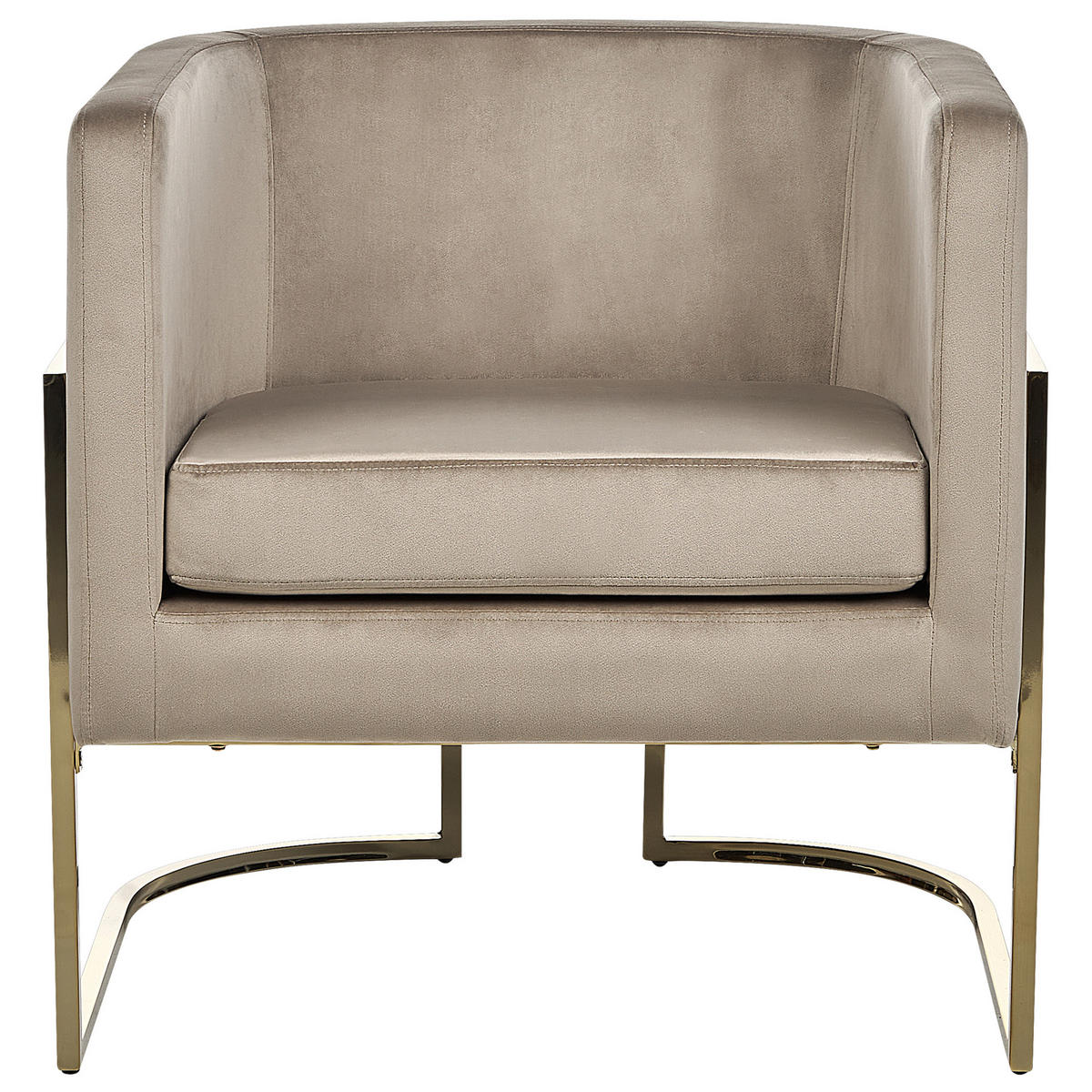 SESSEL aus Samt taupe Sirkka - Beige/Goldfarben, Textil (72/71/70cm) - Beliani