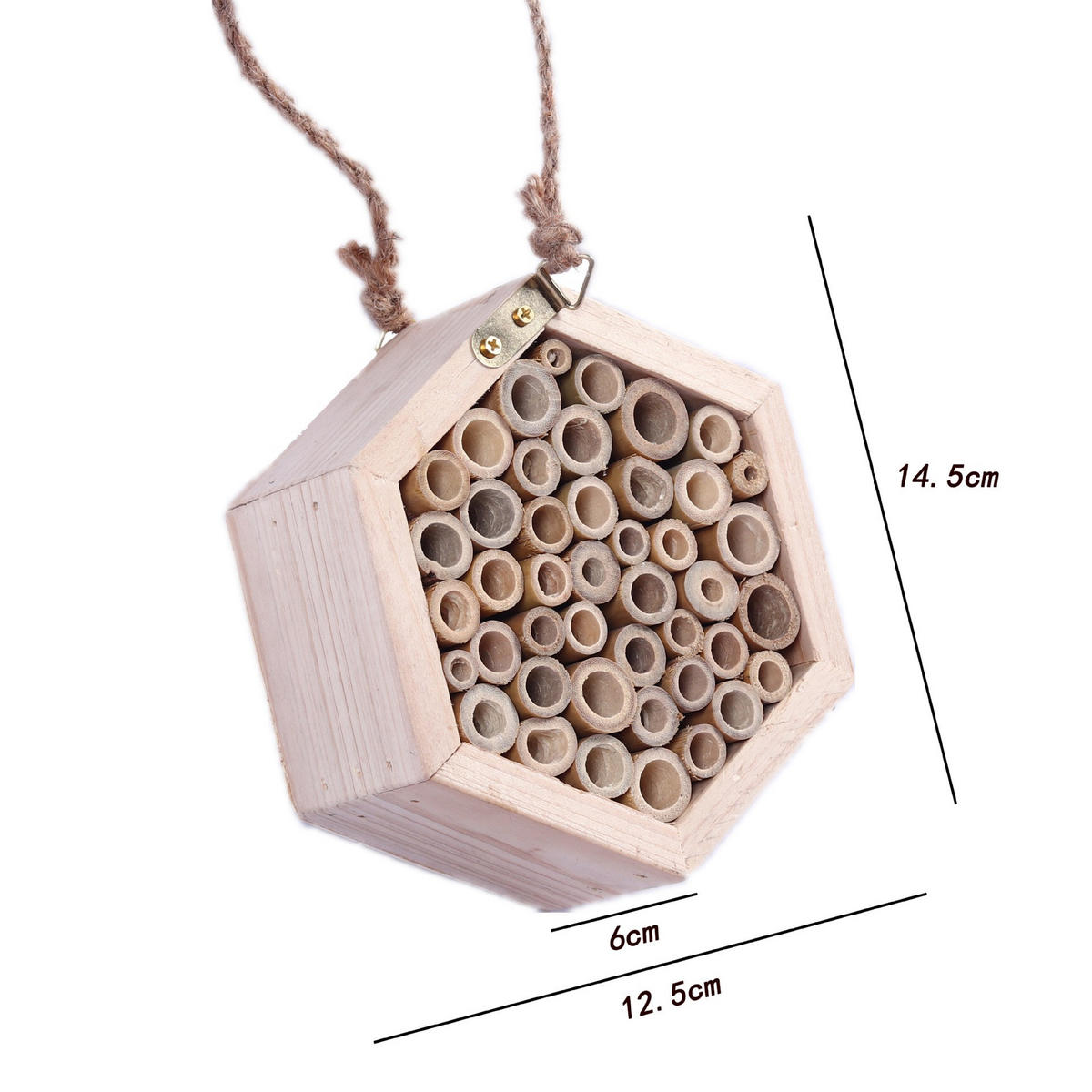 INSEKTENHOTEL 12.5/6/14.5 cm 2 Artikel - Naturfarben, Holz (6/14.5/12.5cm) - Authentics