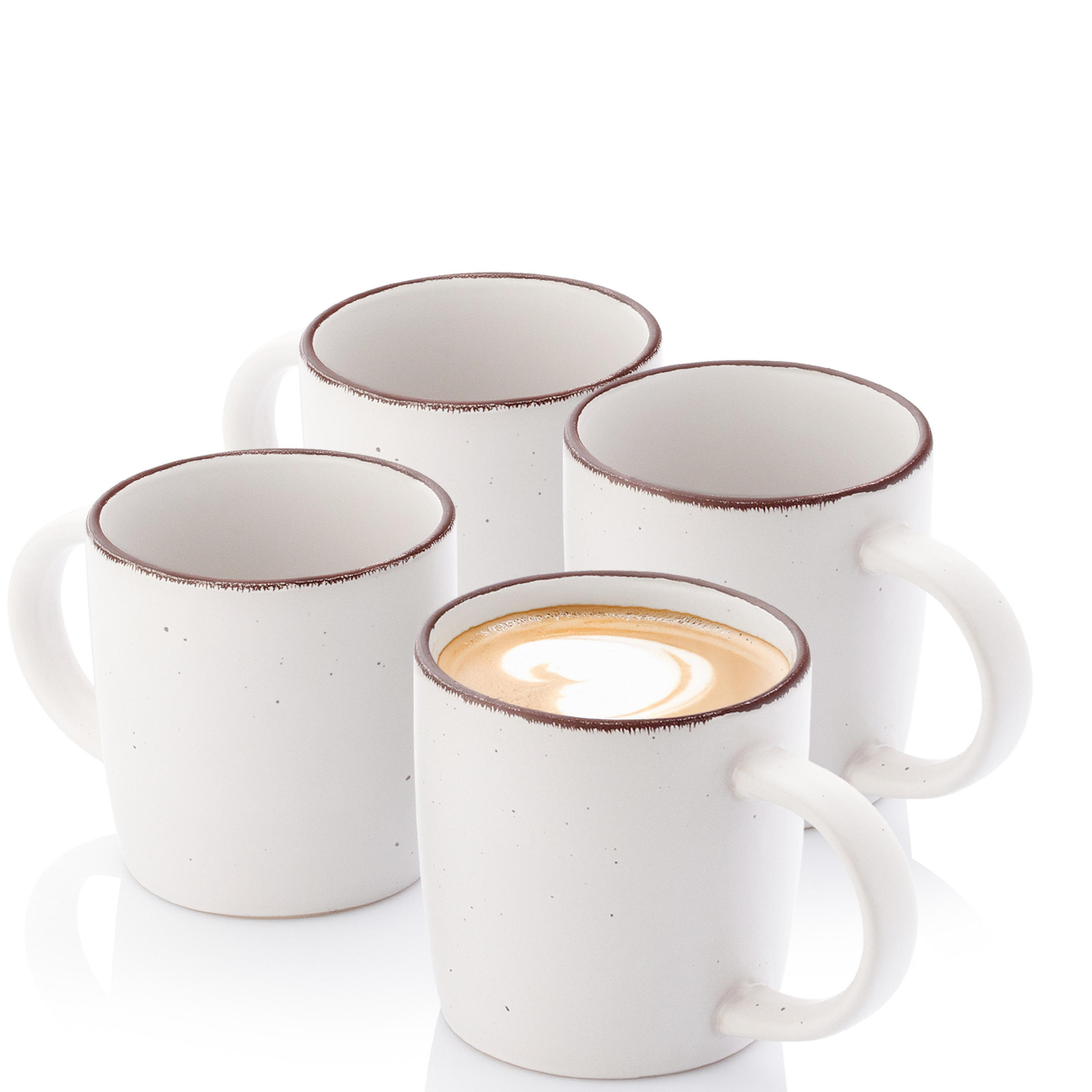 KAFFEEBECHER BOMBAY IVORY - 4 teilig aus Steingut - Creme, Stein (0.8L) - Sänger