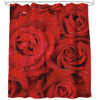 DUSCHVORHANG Rosen 180 x 200 cm - Rot, Textil (180/200cm) - Sanilo