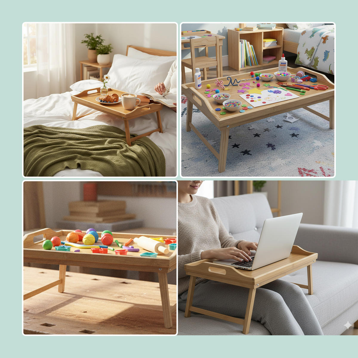 NOČNÝ stolík - svetlohnedá, drevo - Relaxdays