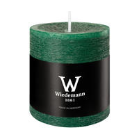 STUMPENKERZE Rustik Marble Style Seegrün 80 x Ø 68 mm, 1 Stück - Mooreichefarben, Paraffin (7/8cm) - Wiedemann Kerzen