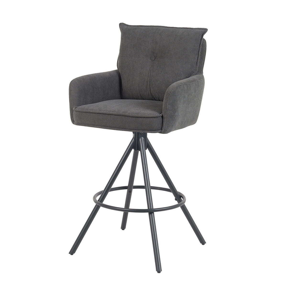 BARHOCKER Nila 2er-Set - Anthrazit/Schwarz, Textil/Metall (55/102/58cm) - DUBI Möbel