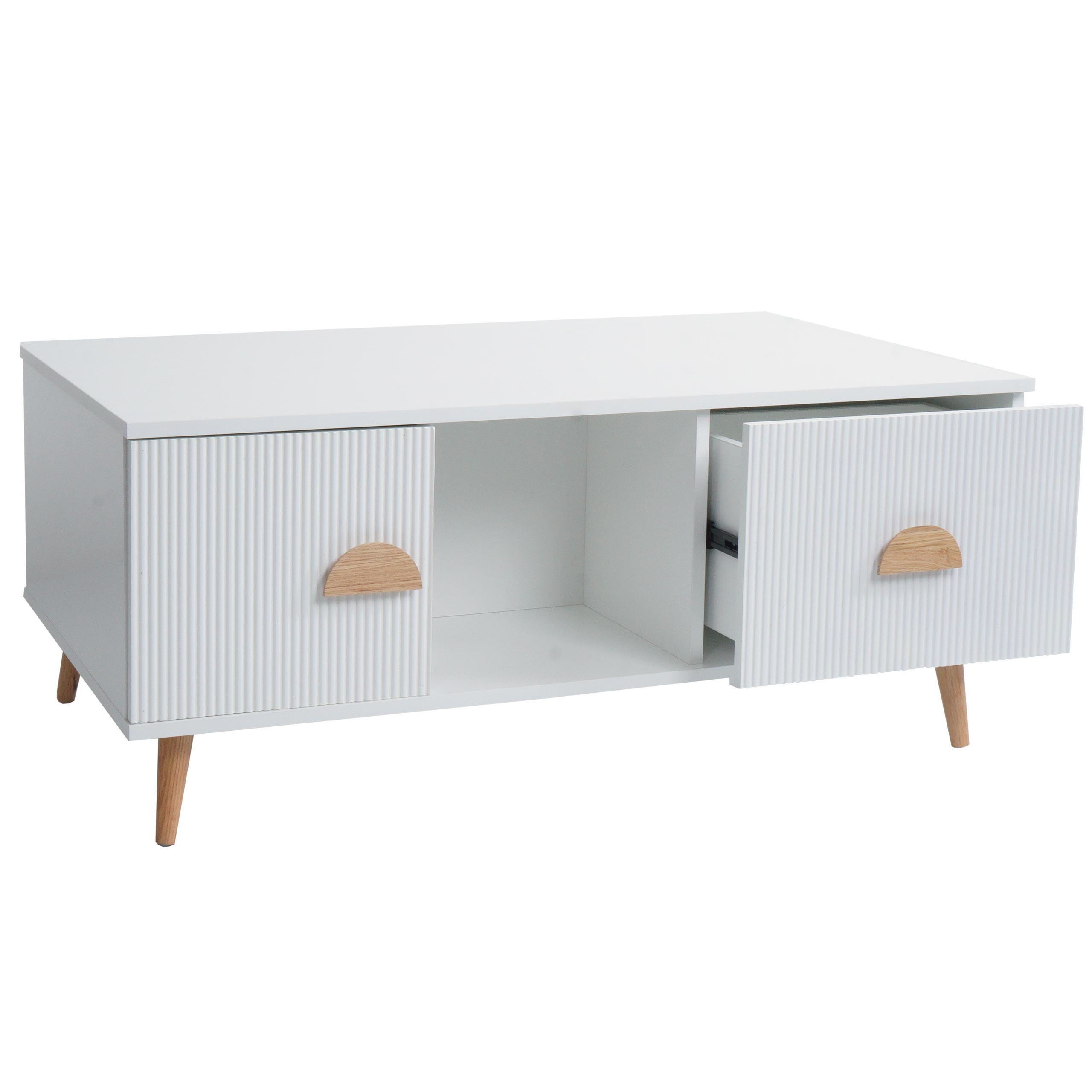 COUCHTISCH eckig Weiß - Weiß, Holz (60/100/43cm) - MCW
