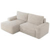 ECKSOFA BELLUNO L Creme Cord - Links - Creme/Schwarz, Textil (144/233cm) - MKS