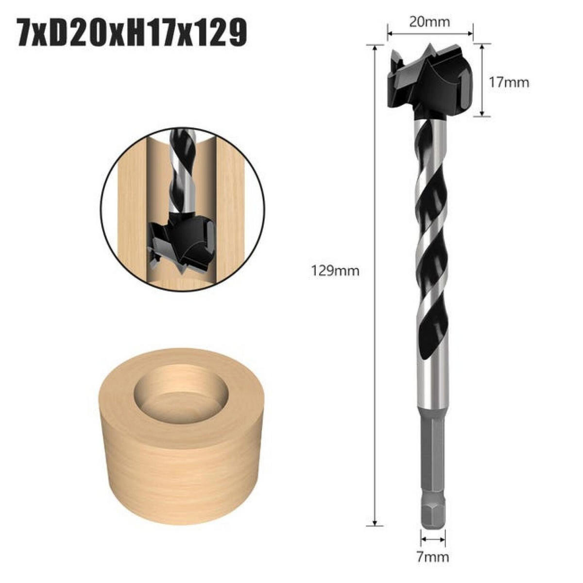 BOHRFUTTER – geeignet für Holz, Lochsägen, Bohrer und Holzbohrungen, 2 Stück, 20 mm Durchmesser - Silberfarben, Metall (12.9/2/1cm) - DCA