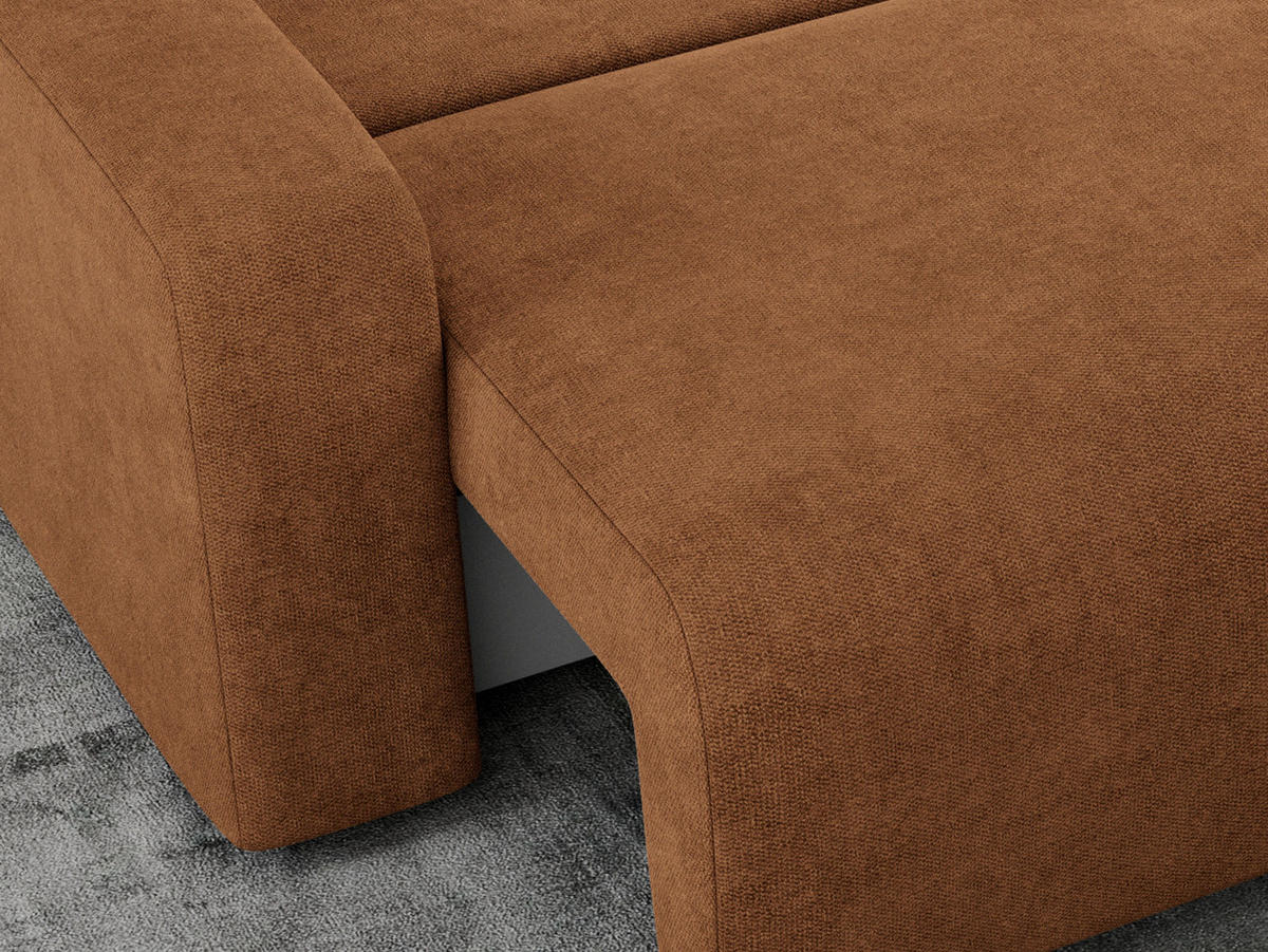 ECKSOFA ARGOS Orange Struktur - Schwarz/Orange, Kunststoff/Textil (245/150cm) - MKS