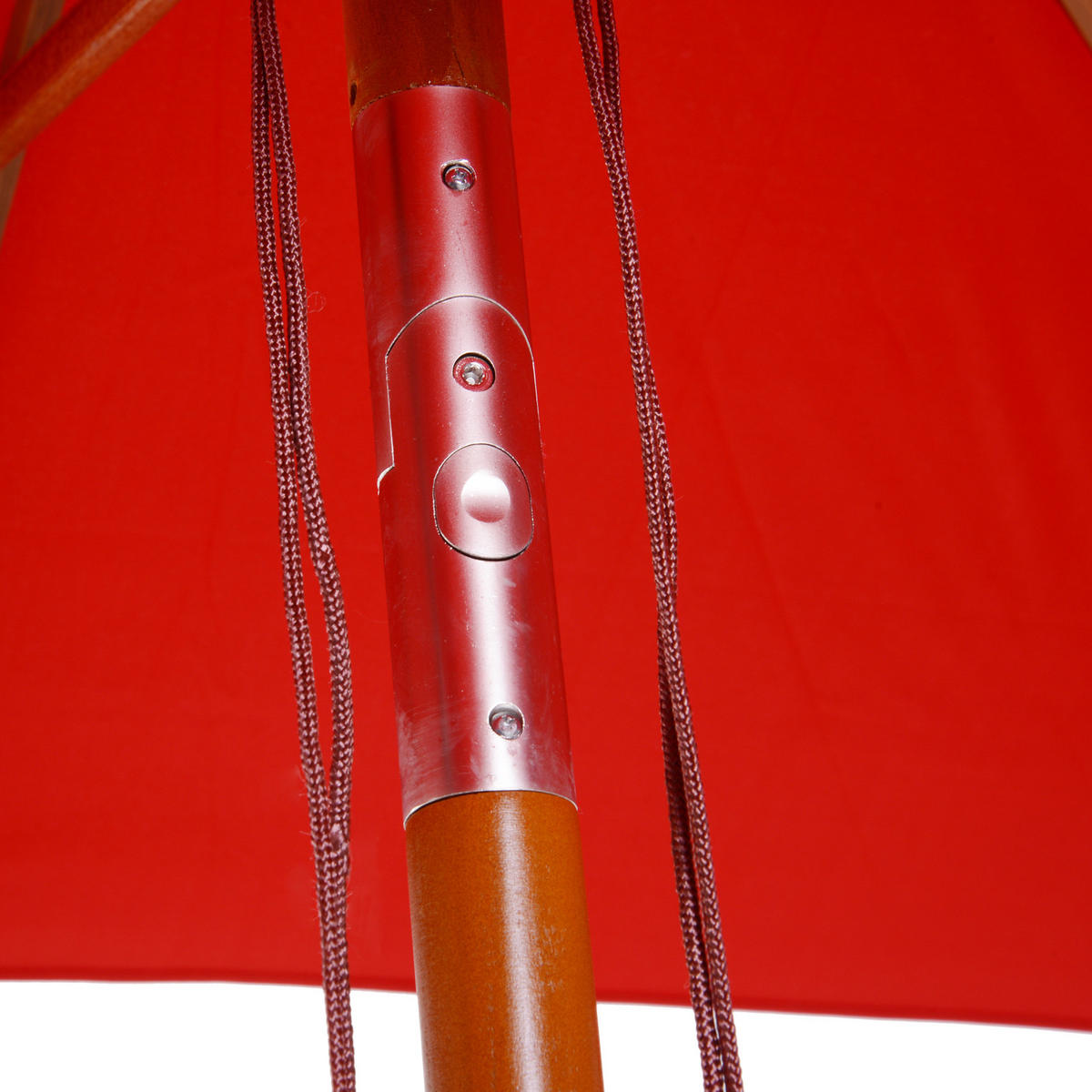 SONNENSCHIRM DE-11360 rechteckig, neigbar, Holz Rot - Rot, Holzwerkstoff (150/200cm) - ComfortXL