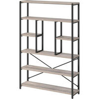 BÜCHERREGAL Industrial Chic Hellgraue Eiche - Grau, Metall (120/180/30cm)