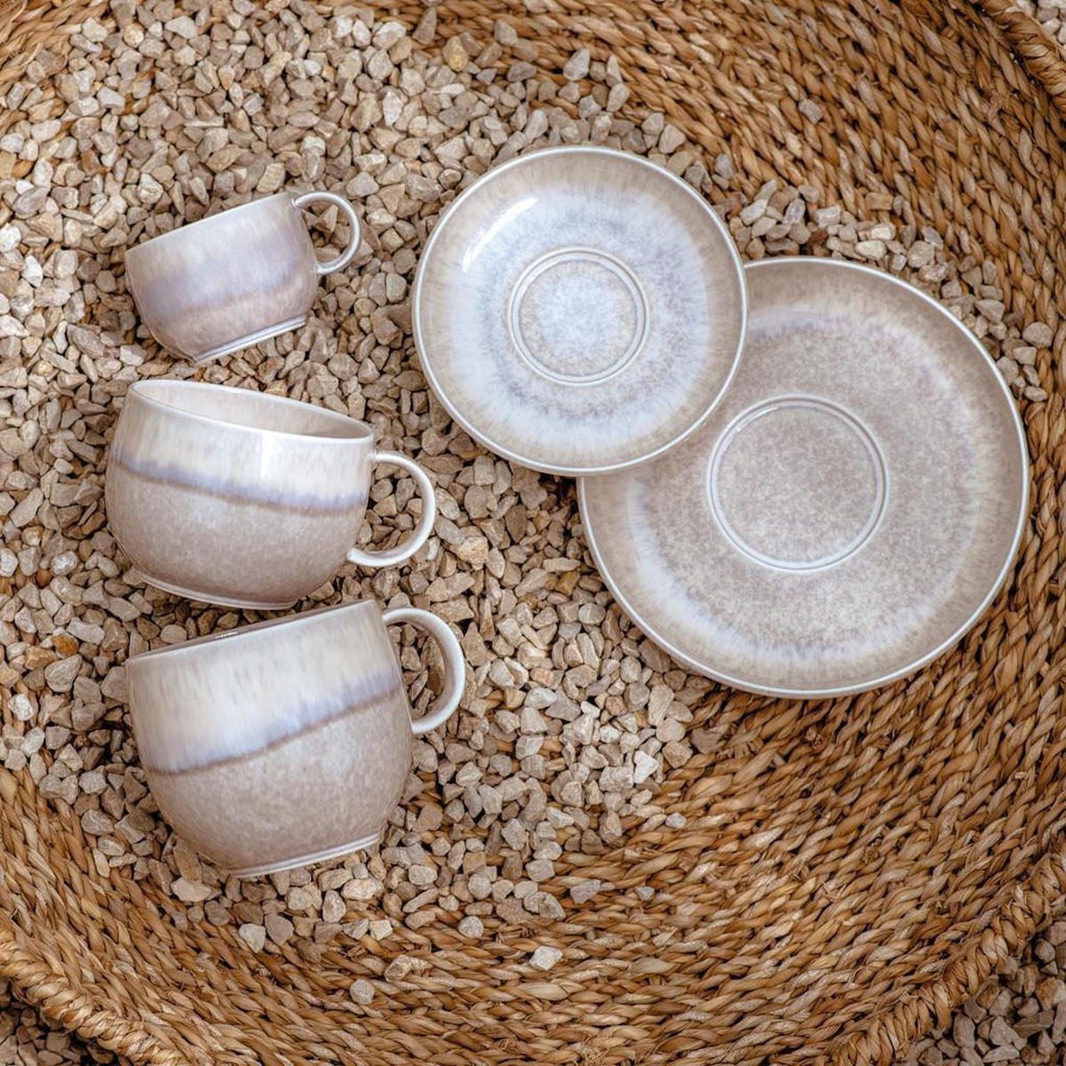 ESPRESSOUNTERTASSEN Perlemor Sand beige ø 12 cm 6er Set - Beige, Keramik (12cm) - like.Villeroy & Boch