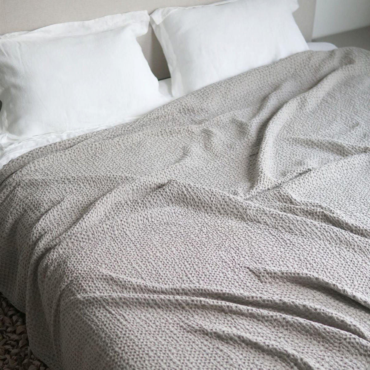 TAGESDECKE Bloom, 220x240cm, Baumwolle, Ivory (Grau & Beige) - Beige/Grau, Textil (220/240cm) - SOWL