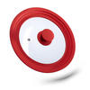TOPFDECKEL - Rot, Glas/Kunststoff (25.5/25.5/5cm) - Relaxdays