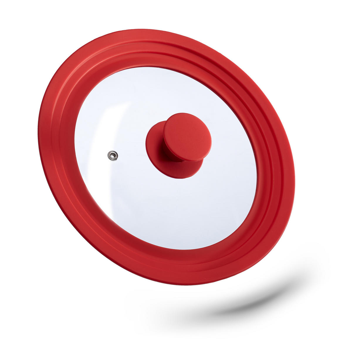 TOPFDECKEL - Rot, Glas/Kunststoff (25.5/25.5/5cm) - Relaxdays