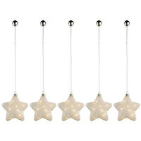 LED DEKOLEUCHTE KRETA Glas Weiß 5er Set - Weiß, Glas (15/15/67cm) - Globo Lighting