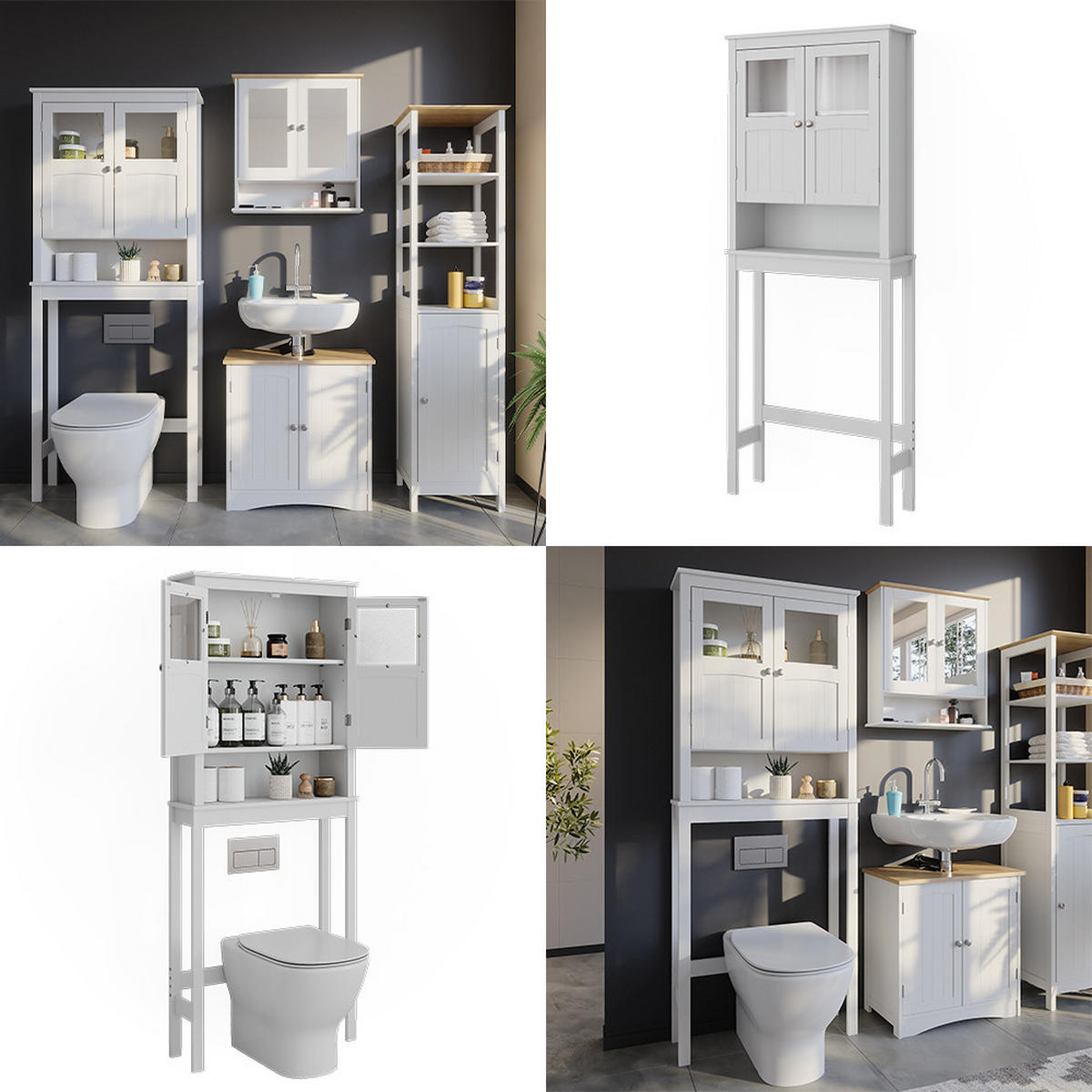 TOILETTENSCHRANK Bianco Weiß 69 x 171 cm - Weiß, Holzwerkstoff (69/171/19.8cm) - Vicco