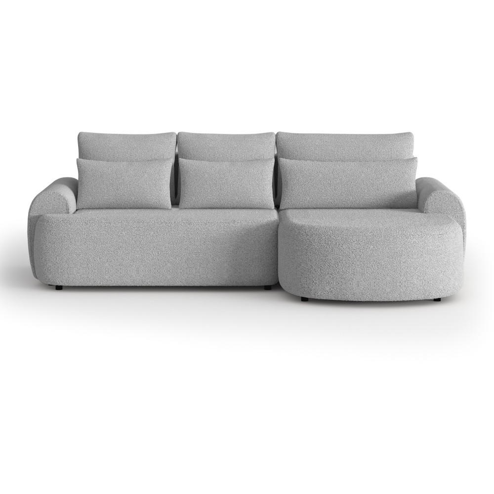 ECKSCHLAFSOFA Olivio L Hellgrau, rechts - Hellgrau/Schwarz, Kunststoff/Textil (266/170cm) - Beautysofa