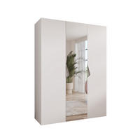 DREHTÜRENSCHRANK 202/150/52 3-türig - Beige/Weiß, Holz/Metall (150/202/52cm) - Abiks Möbel