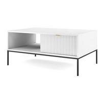 COUCHTISCH Nova Weiß 104 / 68 / 46 cm - Goldfarben/Schwarz, Holz/Holzwerkstoff (68/104/46cm) - Feldmann-Wohnen