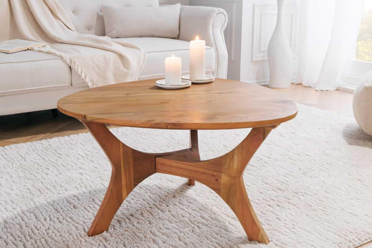 COUCHTISCH ARCHITECTURE Akazie quadratisch Natur 70cm - Braun/Grau, Holz (70/70/42cm) - riess-ambiente