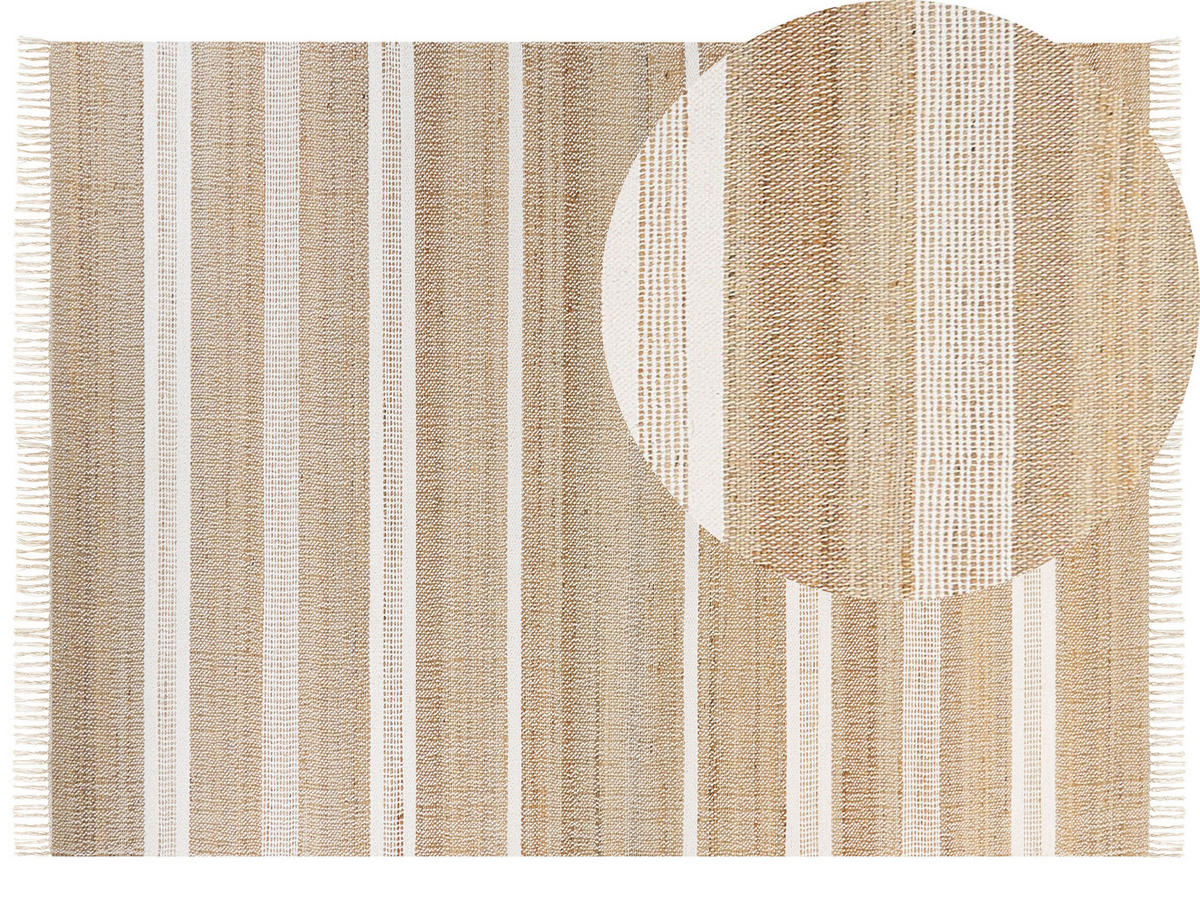 TEPPICH geflochten Talpur 230/160 cm - Beige, Naturmaterialen (160/230cm) - Beliani