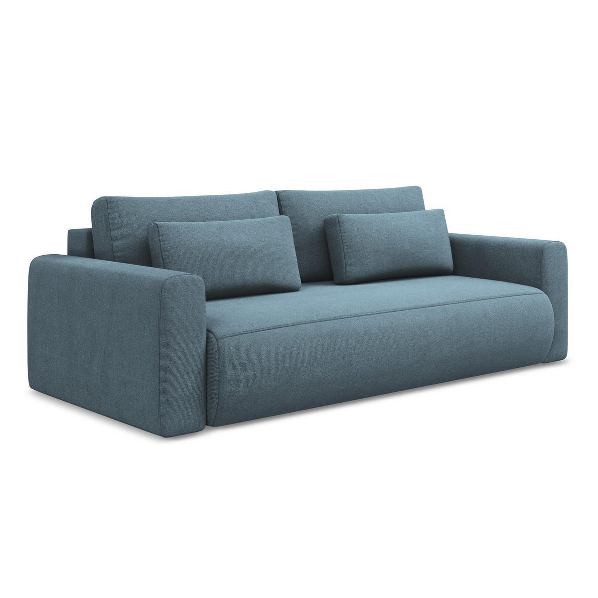 3-SITZER SOFA mit Schlaffunktion Strukturstoff Stoff Blau - Blau/Schwarz, Kunststoff/Textil (238/82/105cm) - LaMiaSofa