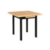 ESSTISCH Max 7, 80-110/80 cm, grandson - Birkefarben/Schwarz, Holz (80/80/76cm) - Leaf Design