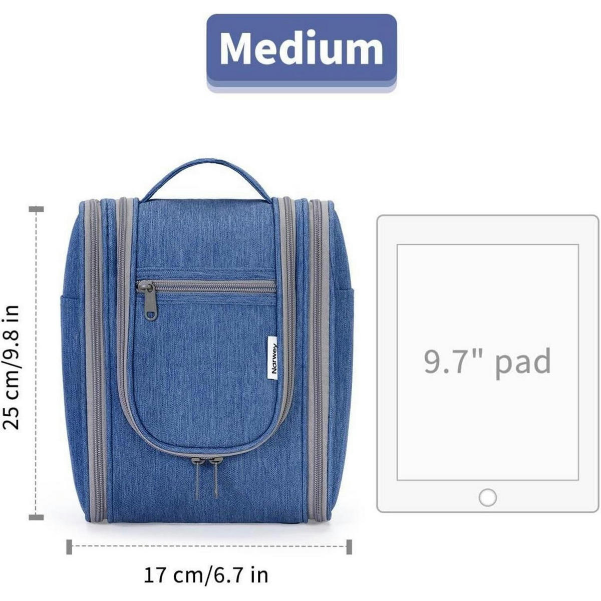 KULTURBEUTEL mit Haken Navy blau - Dunkelblau, Textil (5/1/5cm)