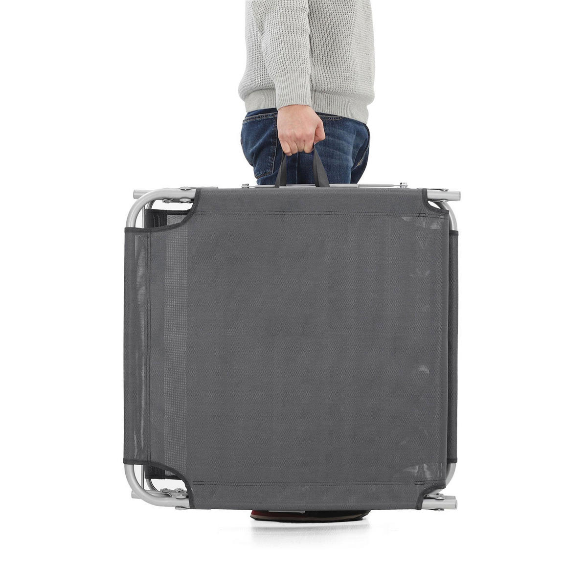 SONNENLIEGE GARTENLIEGE - Grau, Textil (200/38/71cm) - Hansiro