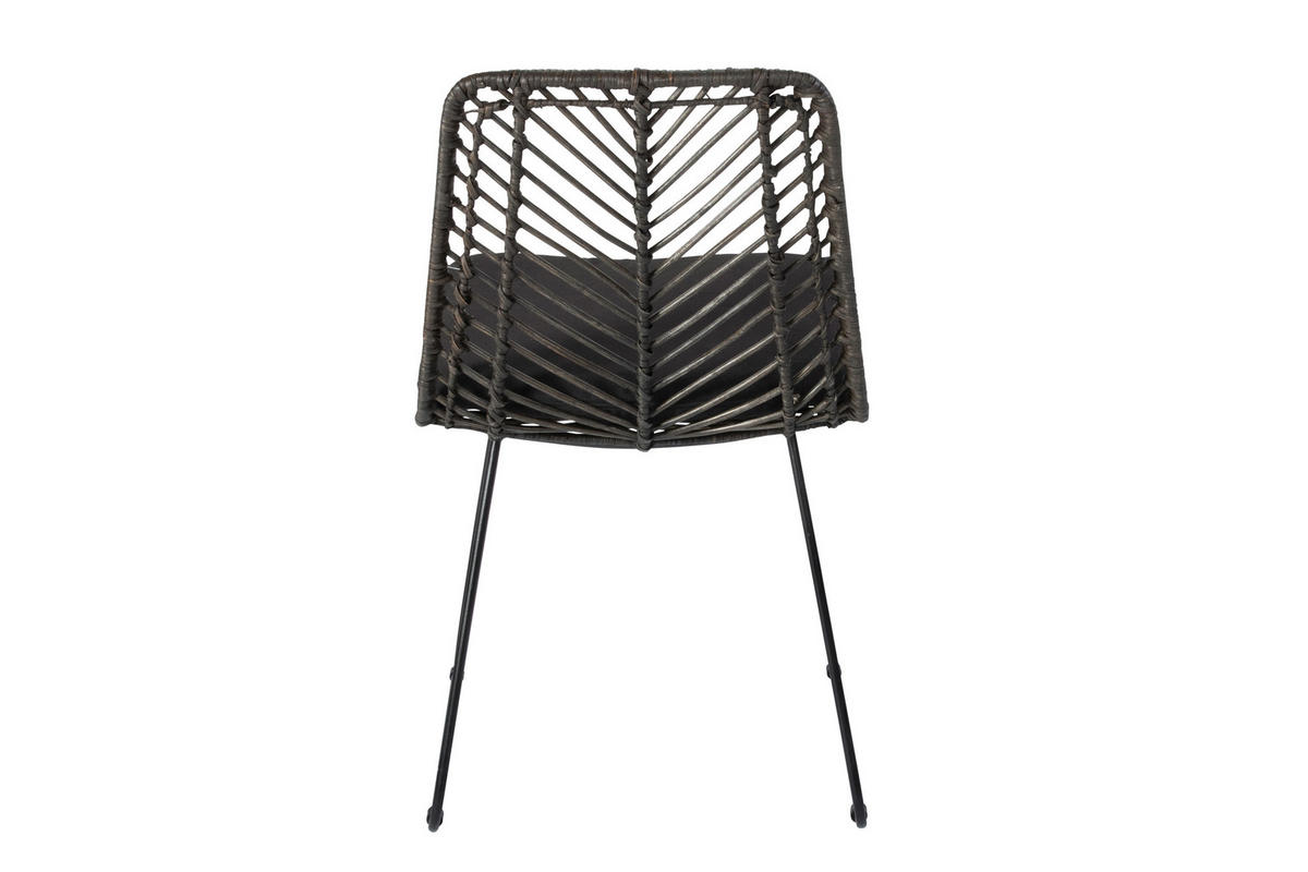 ESSZIMMERSTUHL KAIRO - Anthrazit/Schwarz, Naturmaterialien/Metall (45/80/40cm) - SAM