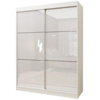 ŠATNÍ SKŘÍŇ S POSUVNÝMI DVEŘMI VITALE, 160/216/61 cm 2dveřová, bílá - bílá, kompozitní dřevo (160/216/61cm) - MASSENO