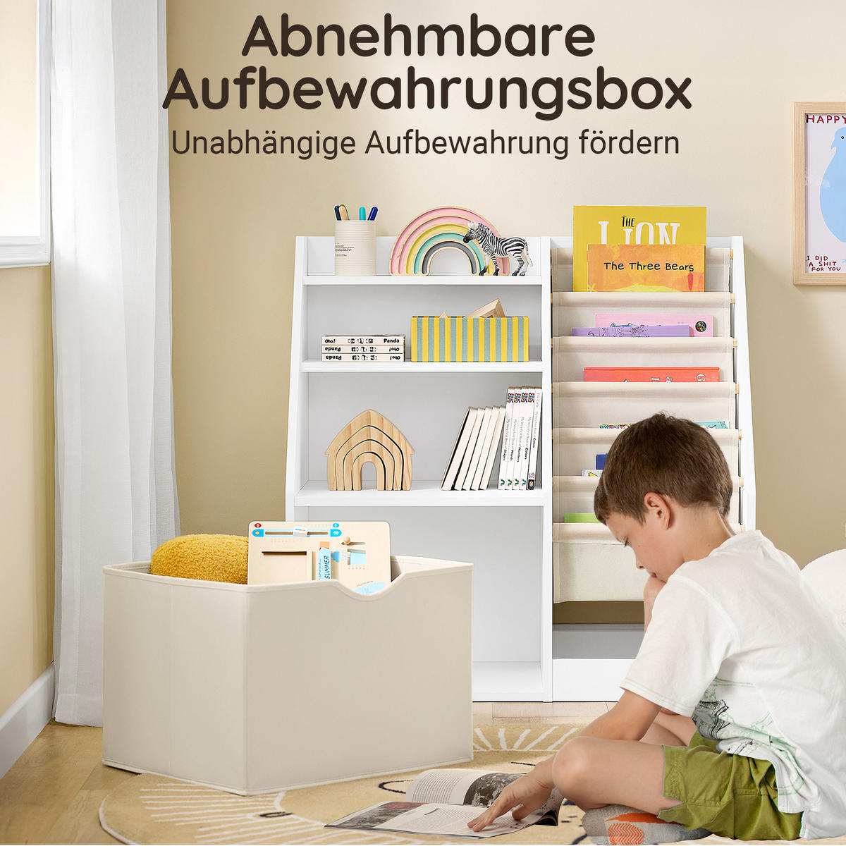 BÜCHERREGAL Kinder Weiß - Weiß, Holzwerkstoff (80/80/40cm) - SoBuy