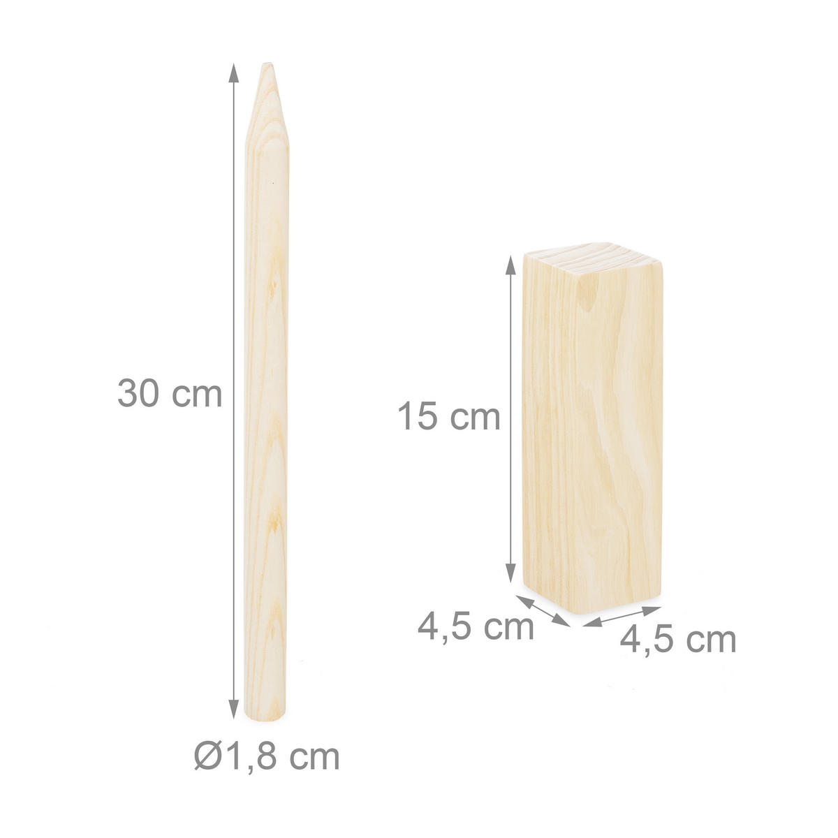KUBB Wikingerspiel - Hellbraun, Holz (5/30cm) - Relaxdays