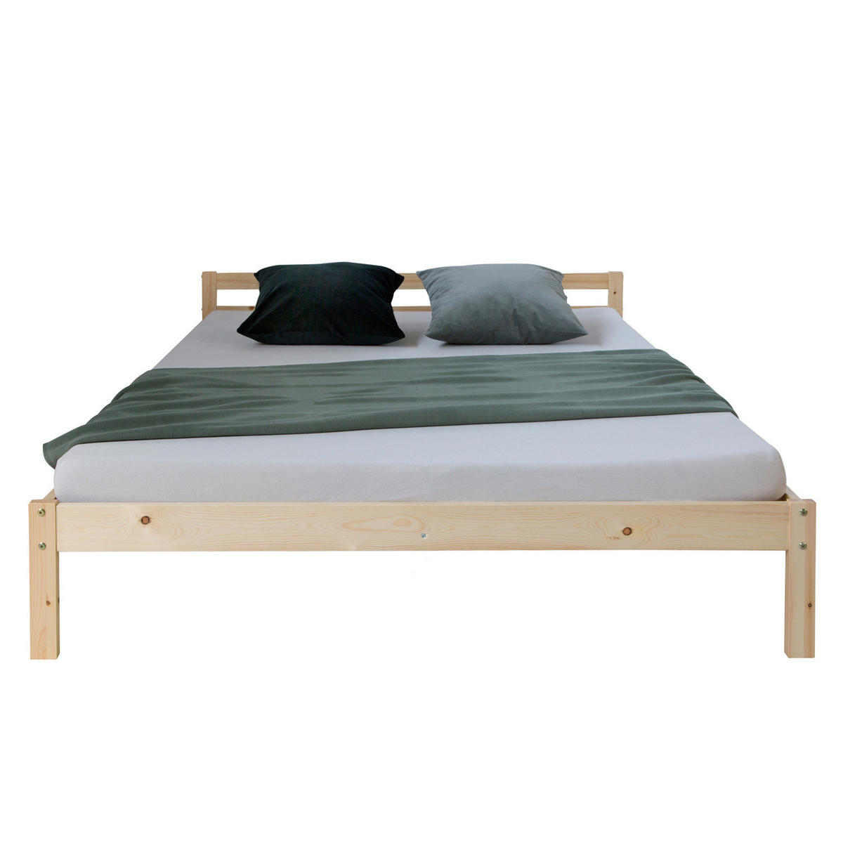 HOLZBETT Natur 140/200 cm Doppelbett mit Lattenrost - Braun, Holz (140/200cm) - Homestyle4u