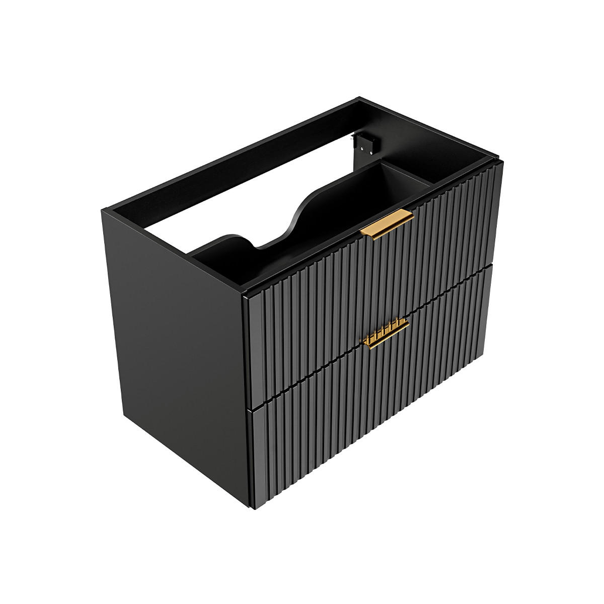 WASCHTISCHUNTERSCHRANK 80.4cm Adriel Mattschwarz - Schwarz, Holzwerkstoff (80.4/57/46cm) - Petits-meubles