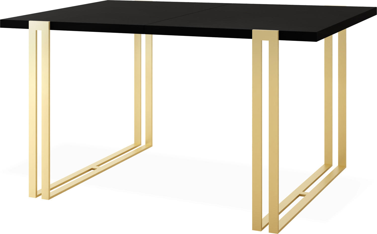 ESSTISCH Stella rechteckig ausziehbar, Schwarz 120-220/80/76 cm - Goldfarben/Schwarz, Holzwerkstoff/Metall (120/80/76cm) - WFL GROUP