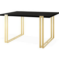 ESSTISCH Stella rechteckig ausziehbar, Schwarz 140-260/80/76 cm - Goldfarben/Schwarz, Holzwerkstoff/Metall (140/80/76cm) - WFL GROUP